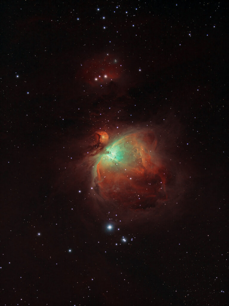 M42 – Orion Nebula – 60' HSO + 5' RGB Stars – Bortle 6 –