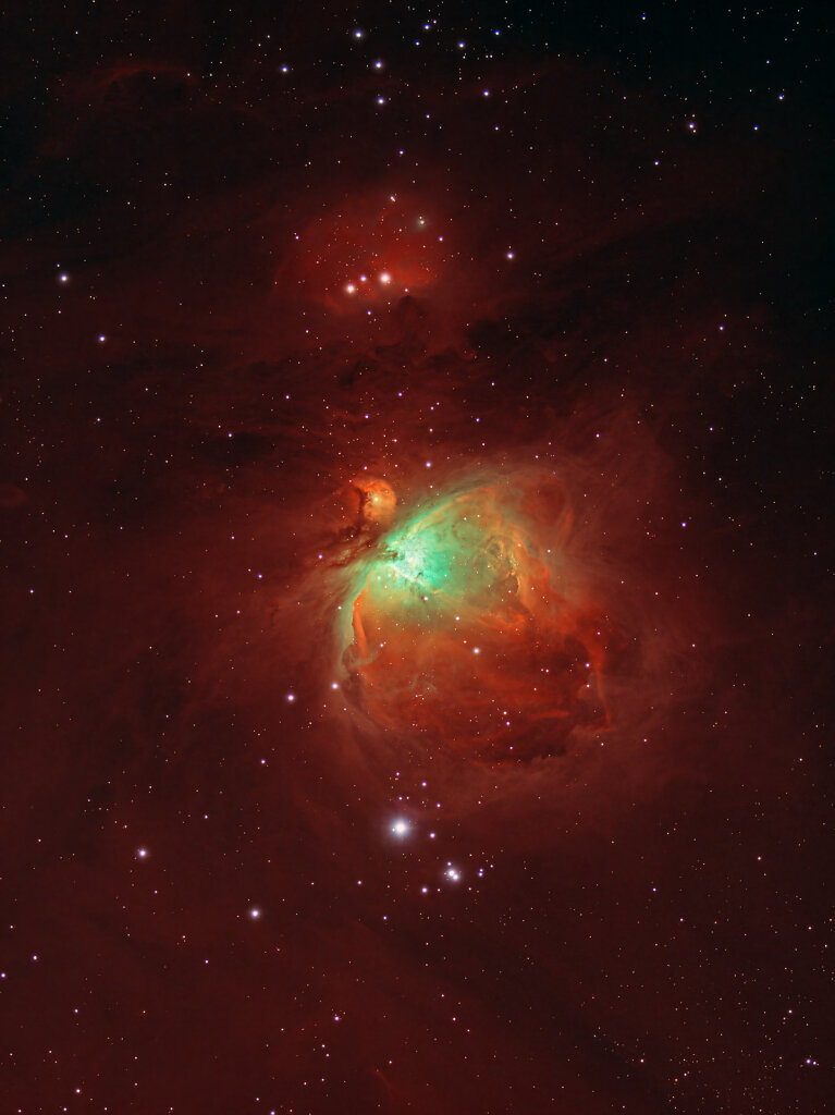 M42 – Orion Nebula – 220' Ha 60'SO + 5' RGB Stars – Bortle