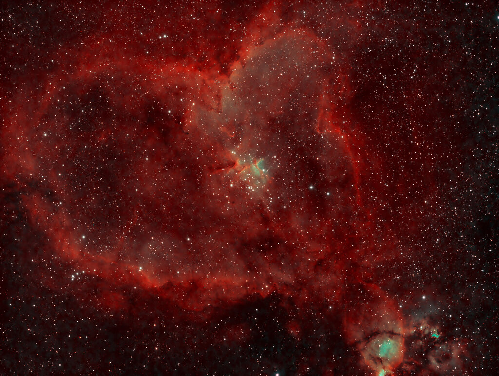 IC1805 – Heart Nebula – 75' Ha + 25' OIII + 50' SII – Bor